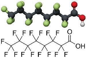 Per- og polyfluorerte forbindelser (PFAS) Hva er det? Hydrokarbonkjeder hvor hydrogen er byttet ut med fluor Funksjonell gruppe - varierer Mest kjente: PFOS, PFOA, PFHxS.