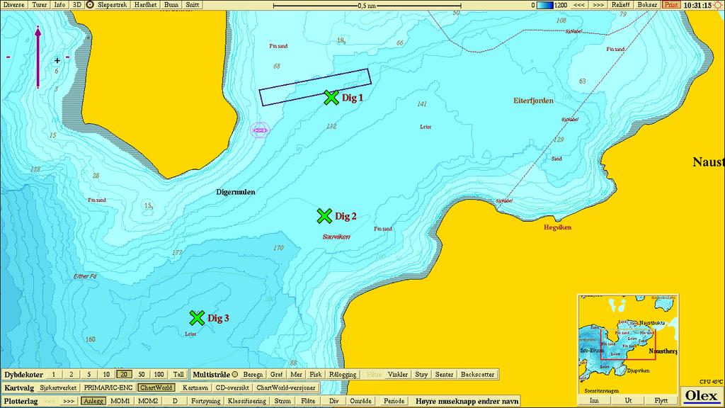Figur 2.1: Oversiktskart over Leka og Bindal kommuner i nord, en flik av Vikna i sørvest, og Nærøy i øst. Undersøkelsesområdet i Eiterfjorden er avmerket med svart firkant. Kartkilde: Olex.. Figur 2.