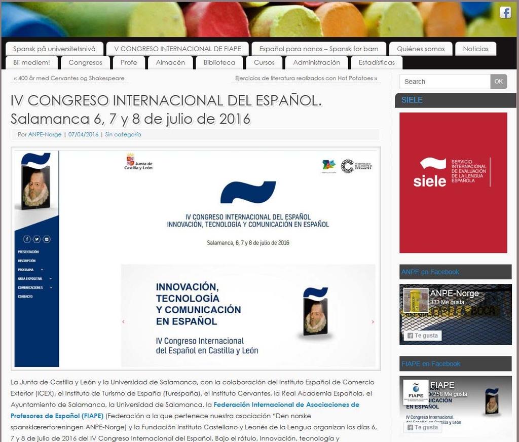 Congresos del Español Kilde: http://www.