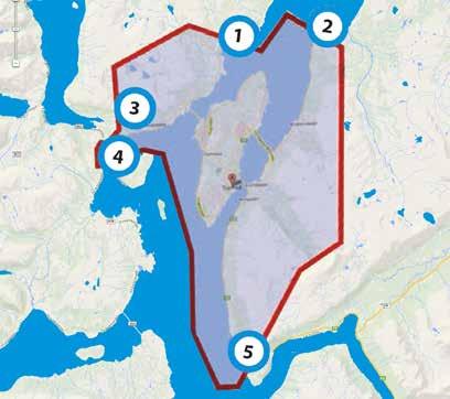 21 Rutesystemet 1. Finnvika/Krabbenesområdet mellom holdeplassene Nord-Finnes og Krabbenes. 2. Lysnes/Tønsvikaområdet mellom holdeplassene Hollabåttjønnen og Grøtsund Fort. 3.