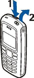 Displayet og standby-modi Indikatorene som er beskrevet nedenfor, vises når telefonen er klar til bruk og brukeren ikke har tastet inn noen tegn. Skjermen kalles "standby-modus". 1.