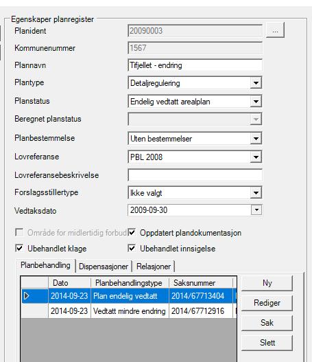 Litt om mer om digitalt planregister Hver plan registreres med en unik ID, navn, plantype osv Er