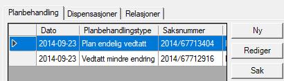 Litt om mer om digitalt planregister, Planbehandling, Hendelse Hver plan kan ha en eller flere planbehandlinger.