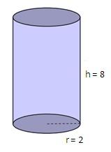10) Sylinderen ovenfor har volum 10π 16π 32π 11)