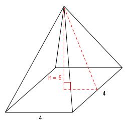 14) Pyramiden på figuren ovenfor har kvadratisk grunnflate med