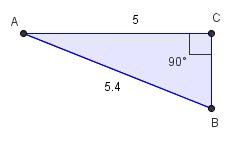 26) Hvor lang er siden BC? Ca. 1,8 Ca. 2,0 Ca. 2,2 27) En trekant har sider med lengde 3, 4 og 5. Er trekanten rettvinkla?