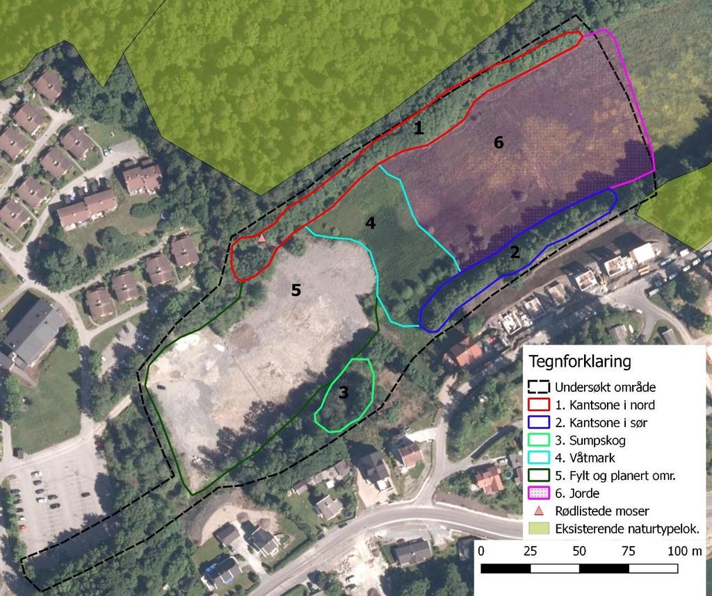 Resultater - naturvariasjon Undersøkt område ligger på Løkeneshalvøya i Asker kommune i en forsenkning mellom Vettreåsen og Løkeneshalvøya landskapsvernområde (VV00002689).