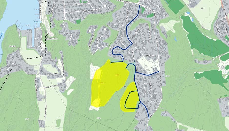 Det er 3 aktuelle adkomstmuligheter fra Hovsveien: 1. Fra nord: Grenaderveien Signalveien 2. Fra øst: Vekterveien 3.