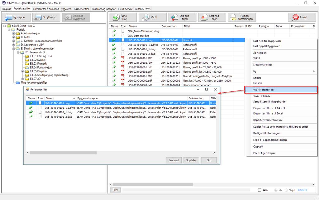 BIM2Share Extended Workspace: Brukerveiledning side 20/47 3.