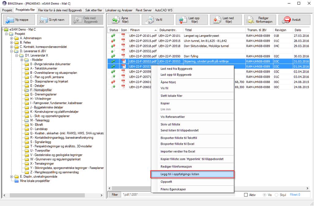 BIM2Share Extended Workspace: Brukerveiledning side 35/47 5.