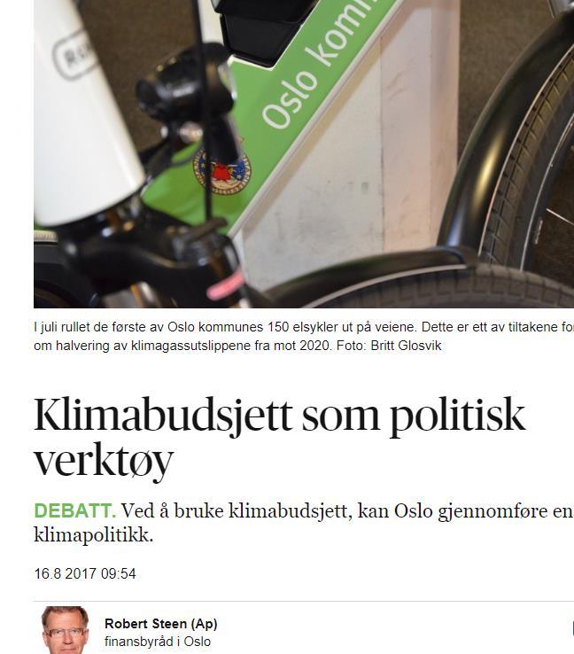 Lokale muligheter Fra «pilotprosjekter» og «ildsjeler» til full utrulling og klima integrert i rutiner og systemer F.