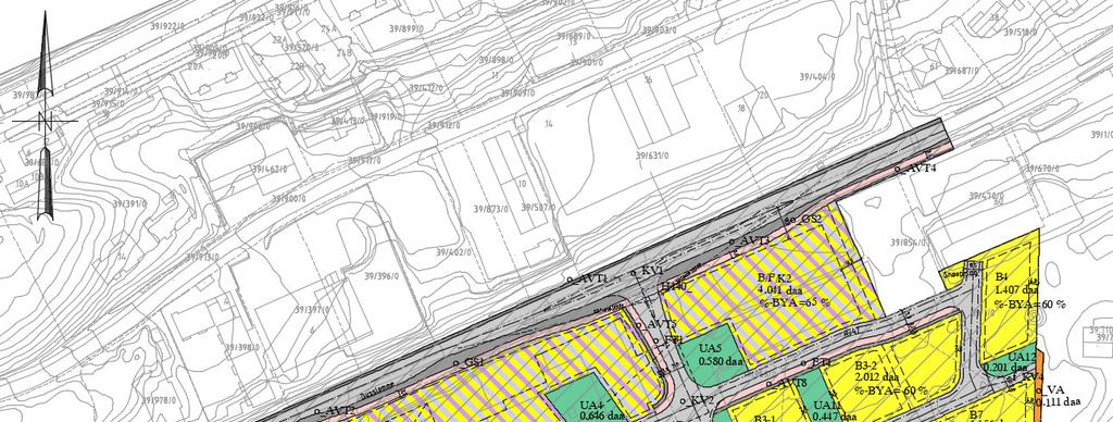 For å hjemle en utbygging iht. ny illustrasjonsplan er det behov for følgende oppdatering av plankartet. Figur 5. Forslag til nytt plankart for Bodøsjøveien 50.