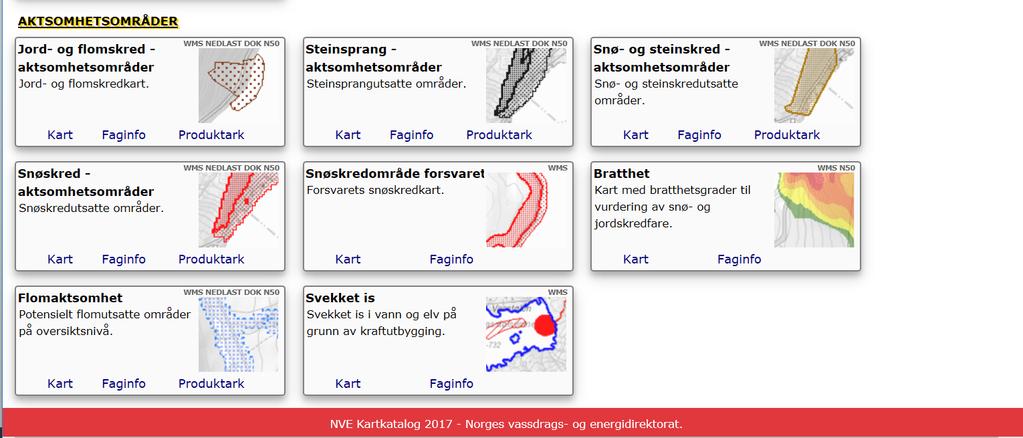 1 c) Finne aktsemdskart for