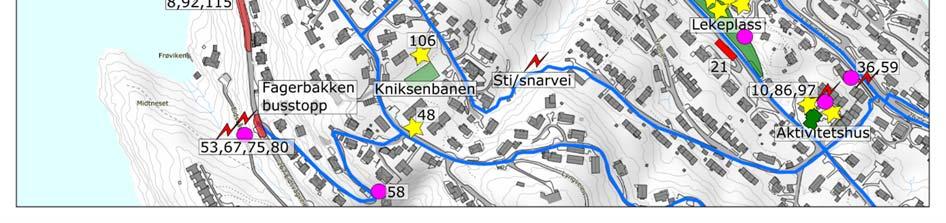 Lekeplassen og aktiviteshuset, samt badeplassen ved Odden er områder som elevene liker å oppholde seg på. De kommer med ønsker om forbedringer på stedene.