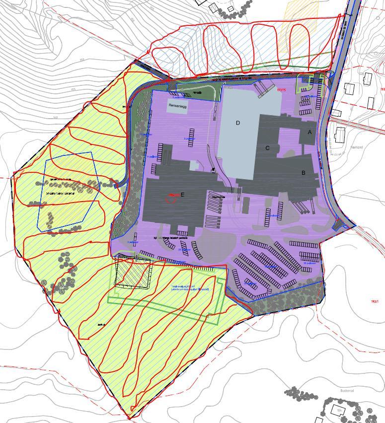 Planforslag nr. 5 Gnr. 193, Bnr. 15 Dagens formål: LNF 2 Foreslått formål: Næring Arealstørrelse: ca. 70 dekar Forslagsstiller: Nortura SA, Hærland Dagens bruk: I hovedsak jordbruk/beite.