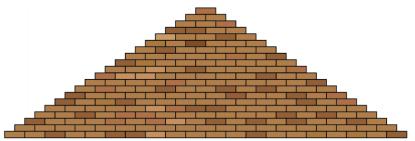 Bruk teori om rekker til å bestemme hvor mange murstein mureren trenger, når han vet at det er totalt 0 rader med murstein. I den øverste raden er det murstein. I den neste er det.