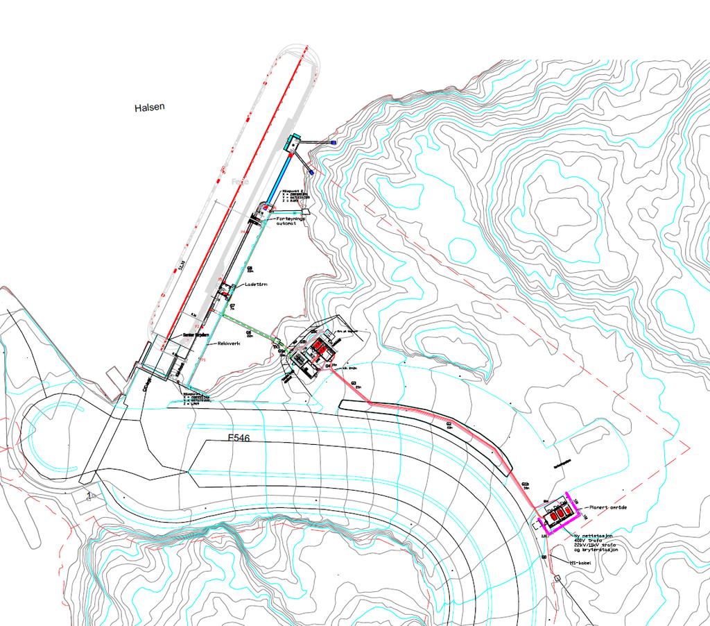 8 Hufthamar: - 1 stk 11kV NXPlusC SF6 gass isolert fordelingstavle med fire felt bestående av: o 1 stk inkommende bryter fra 22/11kV trafo o 1 stk avgangsbryter til batteriomformere o 1 stk