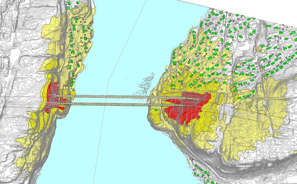 Figur 67 Støyberegningskart for regulert situasjon med trafikktall for 2042 - Grenlandsbrua Grenlandsbrua: A0 2042 Grenlandsbrua: Dagens