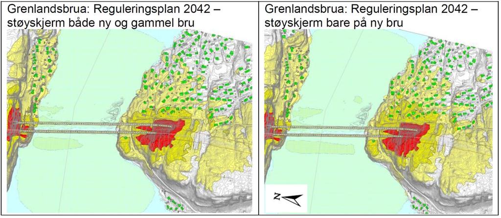 dette bør brurekkverket på ny bru utføres tett som en støyskjerm, og det anbefales også at man gjør dette på eksisterende bru dersom brukonstruksjonen tåler det.