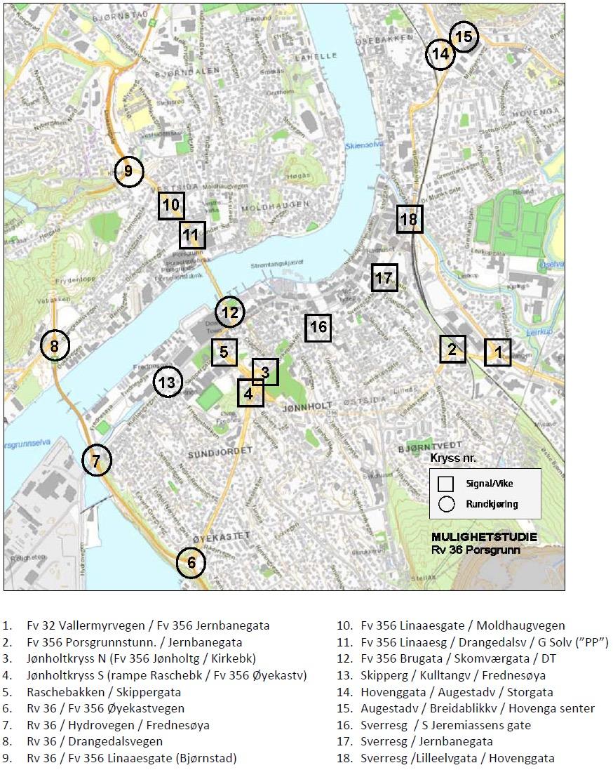 Ønsket om å stenge Storgata for gjennomkjøring utløste et behov for å vurdere i hvilken grad de overordnede vegene kunne tåle økt trafikkmengde. Studien ble gjennomført i 2015-2016.