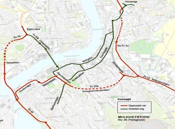 Hovedkonsept de grønne gatene avlastes for trafikk