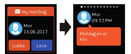 Motta et anrop 1. Når du mottar en melding på XPLORA, vises den mottatte meldingen i meldingsvinduet. 2.