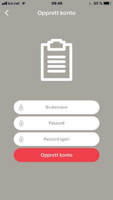 Registrere hovedkontakt i XPLORA App Dersom du allerede har en konto: 1. Skriv inn Brukernavn og Passord. 2. Trykk deretter på Logg inn.