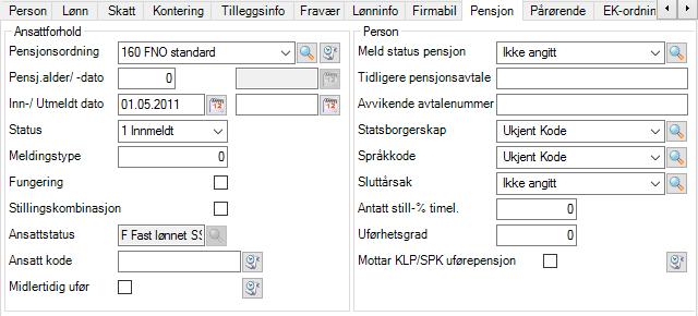 Hvilke ansatte skal rapporteres Alle ansatte som er merket med at de er medlem i bedriftens ordning blir behandlet.