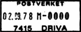 DRIVSTUA DRIVSTUEN poståpneri, i Opdal herred, ble underholdt fra 01.10.1912. Navnet ble fra 01.10.1921 endret til DRIVSTUA.