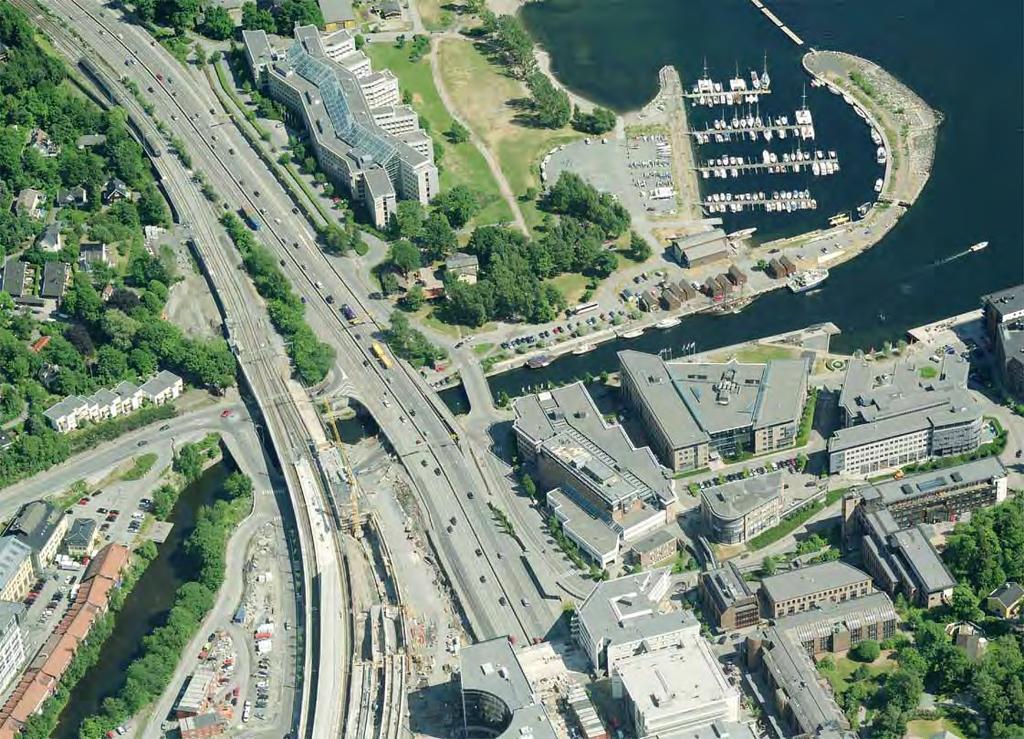 Byutvikling langs trase/ i stasjonsområder delområder Lysaker - Sollerud Lilleaker Lysaker er sterkt utbygget på Bærumssiden, med kontorer, boliger og en aktiv sjøside.