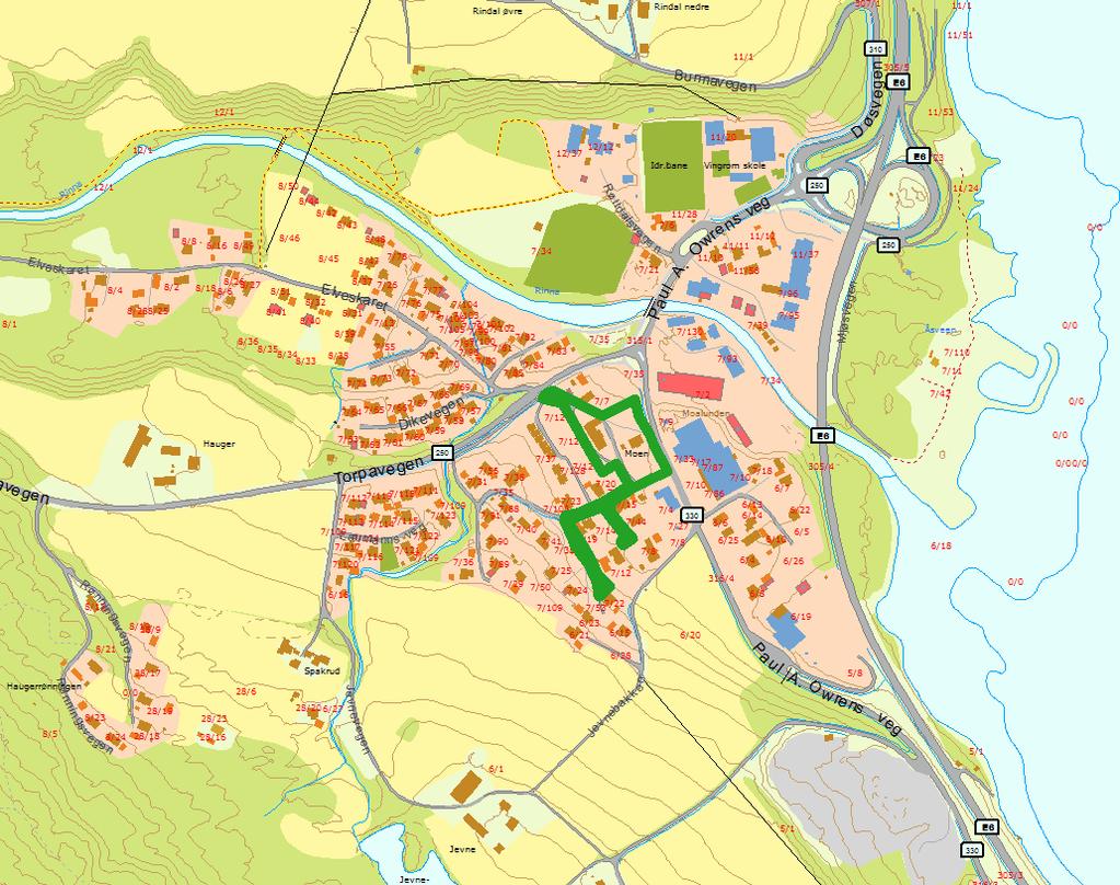 2 Oversiktskart Moabakken ligger i Vingrom sentrum og i umiddelbar nærhet til Vingrom skole.
