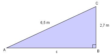 Løsning Pytagoras setning gir b b b 2 2 2 2 2 2,0 5,0 4,0 25,0 29,0 b 29,0 b 5,4 Siden b er 5,4 cm