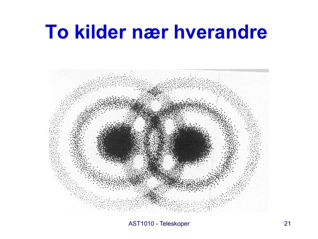 Her ser vi brytningsbildene til to stjerner som står nær hverandre på himmelen.