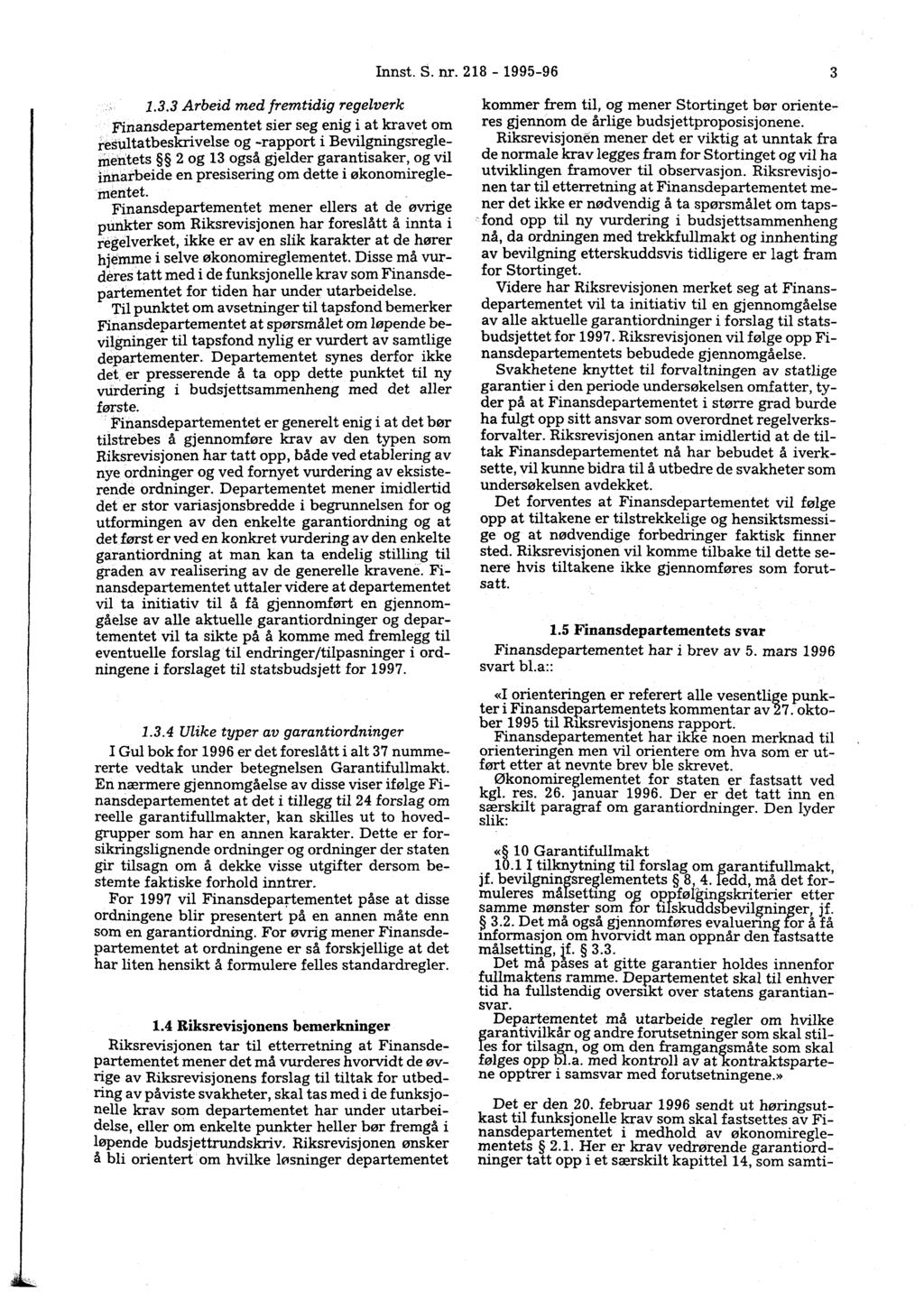 Innst. S. nr. 218-1995-96 3 