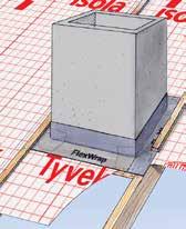 Omlegget klemmes med en langsgående lekt/forsegles med Isola Vindsperre Tape. 3. Gjennomføringer Monter understøttelse (kubbing) rundt gjennomføringen.