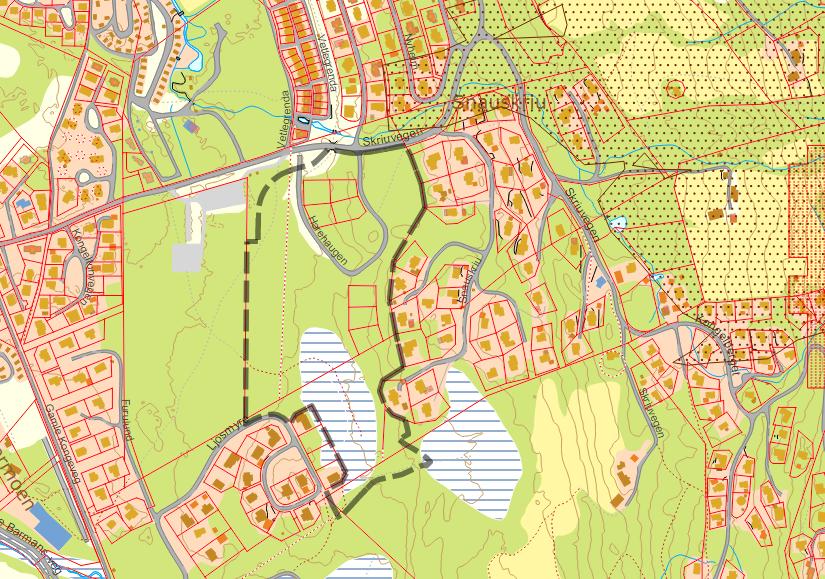 2.4 Samfunnsikkerheit og beredskap Det er ikkje aktsemdsområde for flom og skred i planområdet, sjå figur 2. Det er heller ikkje registrert bekkeløp eller andre moglege naturfarer i planområdet.