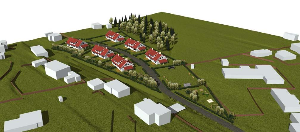 Under sees en 3D-illustrasjon av hvordan ny bebyggelse samt ballplass er tenkt plassert i det aktuelle området. 5.