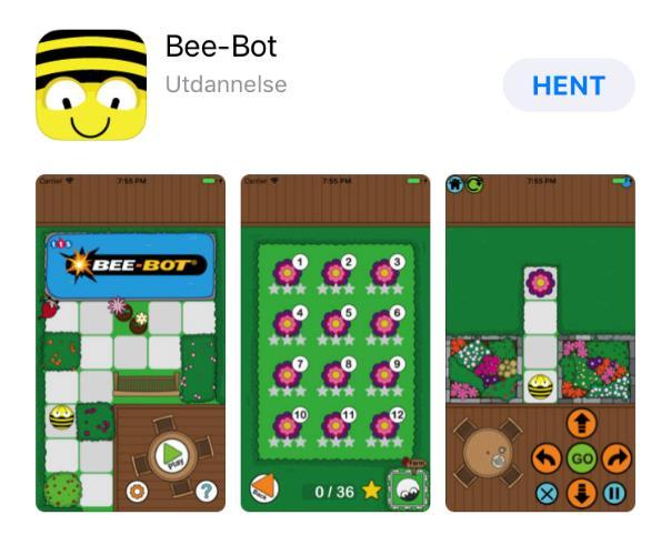 3. Spill på PC eller nettbrett Bee-Bot spill på nettbrett. Finnes gratis på app-store eller play-store.