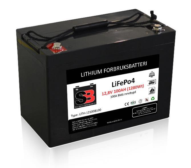 egenskapene til LITH-12100B150 LiFePO4 oppladbar 12V