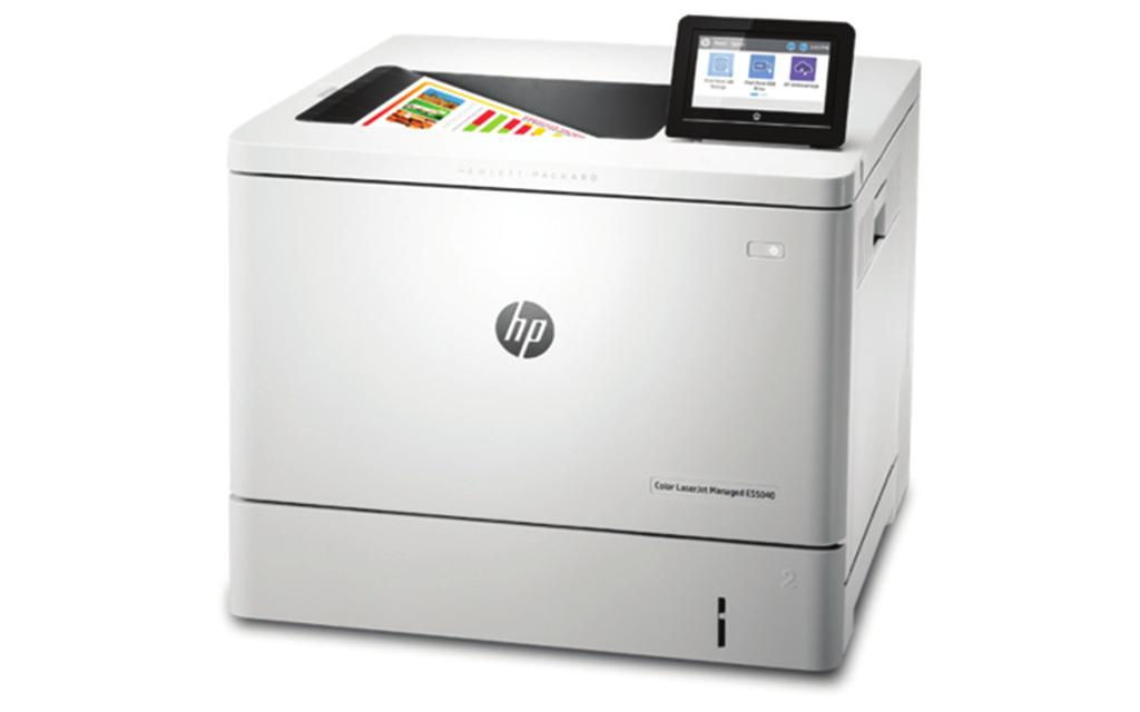 Dataark HP Color LaserJet Managed E55040dw Høye hastigheter. Strålende farger. Hastighet og farge er det perfekte paret for virksomheten.