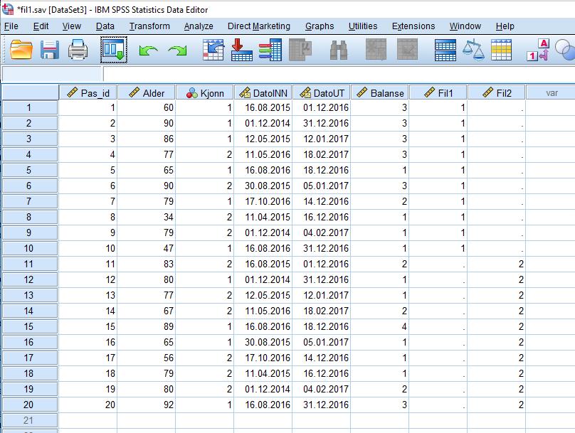 KOBLE SAMMEN TO DATAFILER - LEGGE TIL CASER Sette sammen