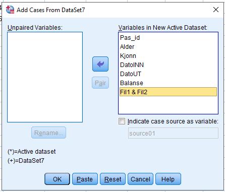 KOBLE SAMMEN TO DATAFILER - LEGGE TIL