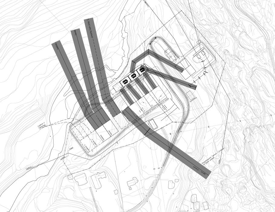 eksisterende boliger og gårdsbruk i dette området på en slik måte at ny 420 kv forbindelse og Lysebotn Tronsholen 3 fortsatt er parallelført.