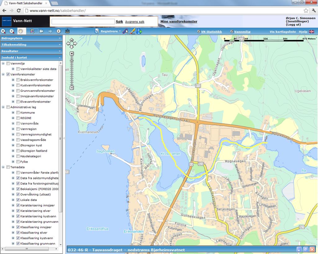 Tauvassdraget nedstrøms Bjørheimsvatnet (032-46-R) Liten, kalkfattig, klar (elv) Moderat (Koliforme bakterier: god; tot N: moderat) Middels grad Annen diffus kilde Ukjent grad Ørekyt Ukjent grad