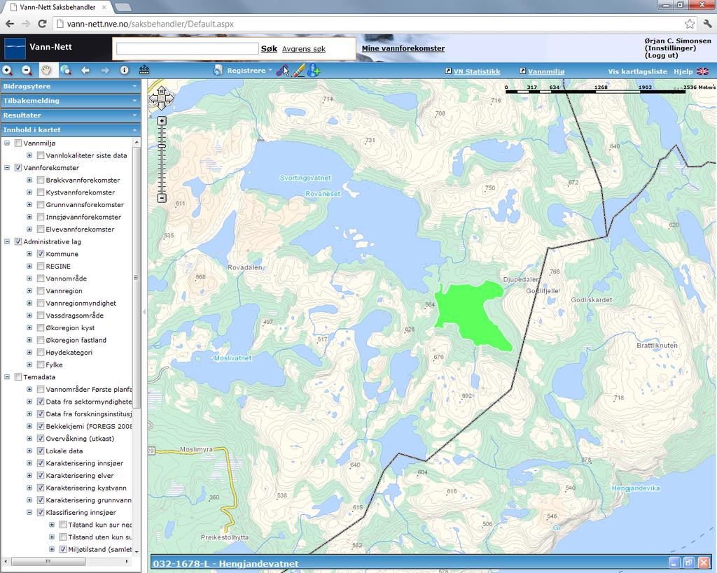 Hengjandevatnet (032-1678-L) Overvåkingsdata mm: Middels, svært kalkfattig, klar, dyp (innsjø) God (ph: