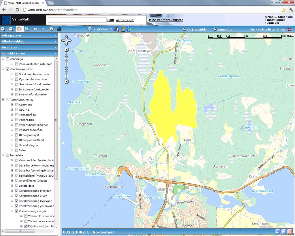 Nordvatnet (032-23082-L) Middels, kalkfattig, klar, grunn (innsjø) Moderat (ph: svært god; tot alkalitet: god;