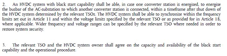 Paragraf 37 Svartstart Statnetts anbefaling For HVDC-systemer vil