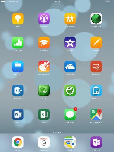 Interface - Felt Egen dedikert applikasjon ios Android W10