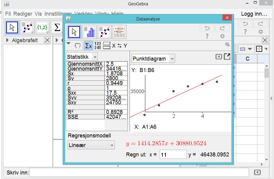 Sjekk også med x=50 og spør deg selv om dette vil være en riktig utvikling? Matematisk er det jo korrekt, men jeg er samtidig ganske sikker på at andre vil argumentere at det ikke kan stemme.