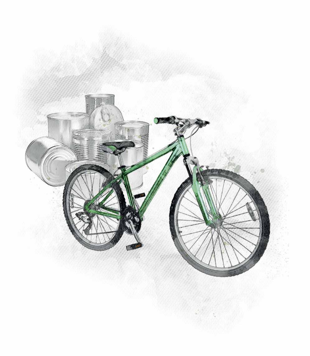 HVORFOR SORTERER VI METALLEMBALLASJE? Av 670 resirkulerte aluminiumsbokser kan vi lage en sykkel. smart Fordi det er... og veldig enkelt!
